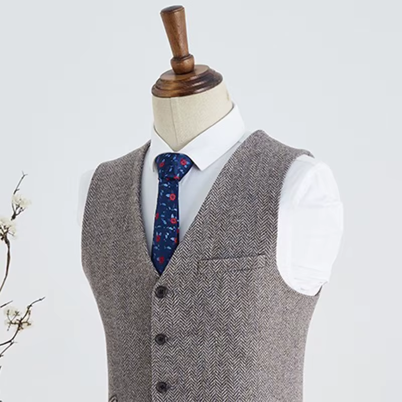 Gilet en laine à chevrons britannique de Style italien