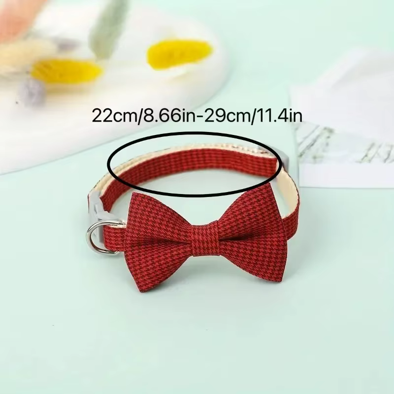 Collier pour chat mignon avec nœud papillon, Design réglable, pour chiens, chats, chiots, fournitures pour animaux de compagnie