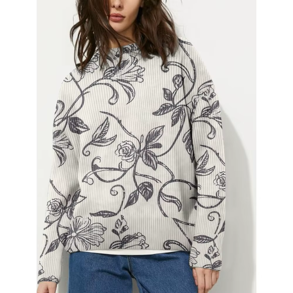 ​ Sweat-shirt à imprimé Floral pour femmes