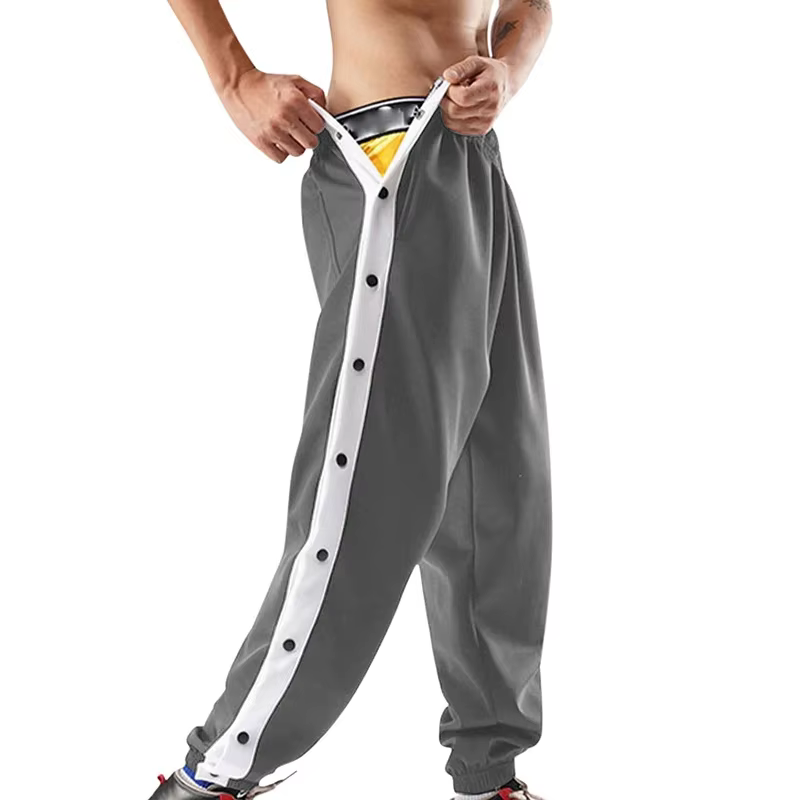 Pantalons de survêtement pour hommes, vêtements de sport, de Jogging, de Fitness, décontractés, en maille ample, à séchage rapide, respirants, design à boutons latéraux