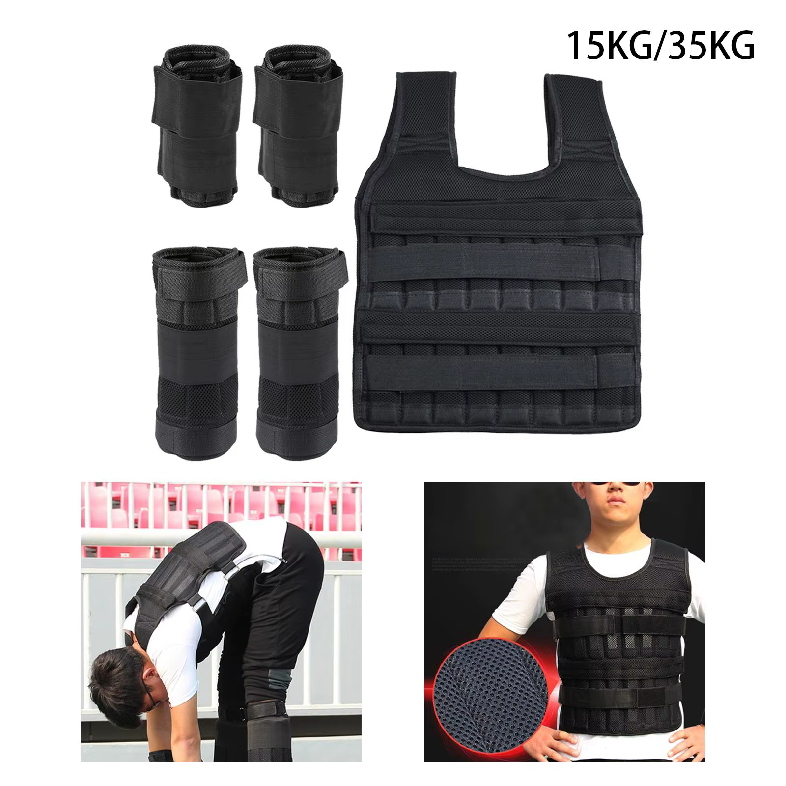 Gilet lesté, bracelet lesté, gilet de poids pour la course et la marche