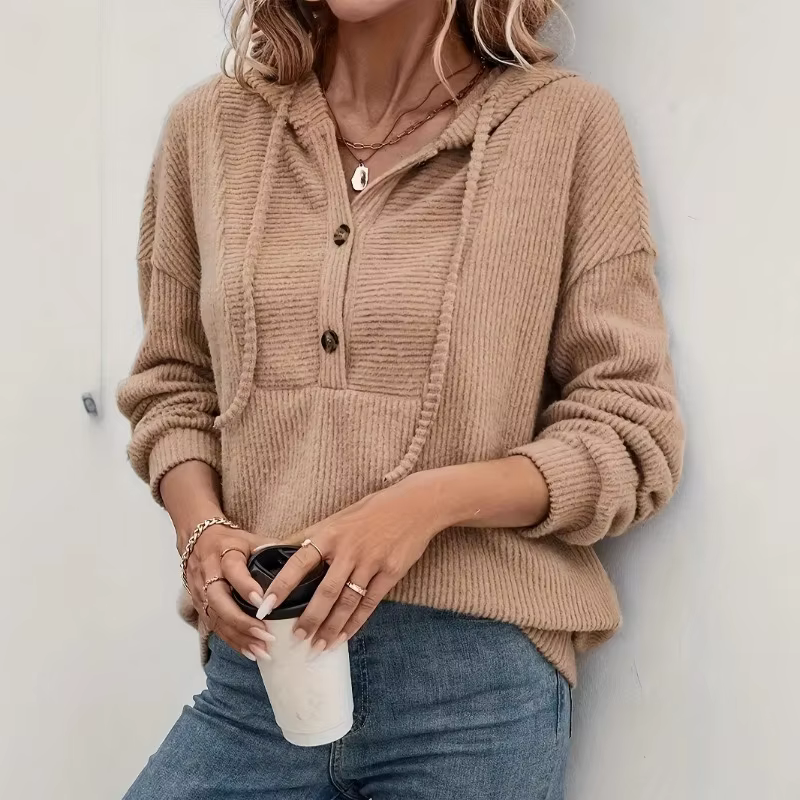 Pull à capuche et manches longues pour femme, haut décontracté, printemps 2026
