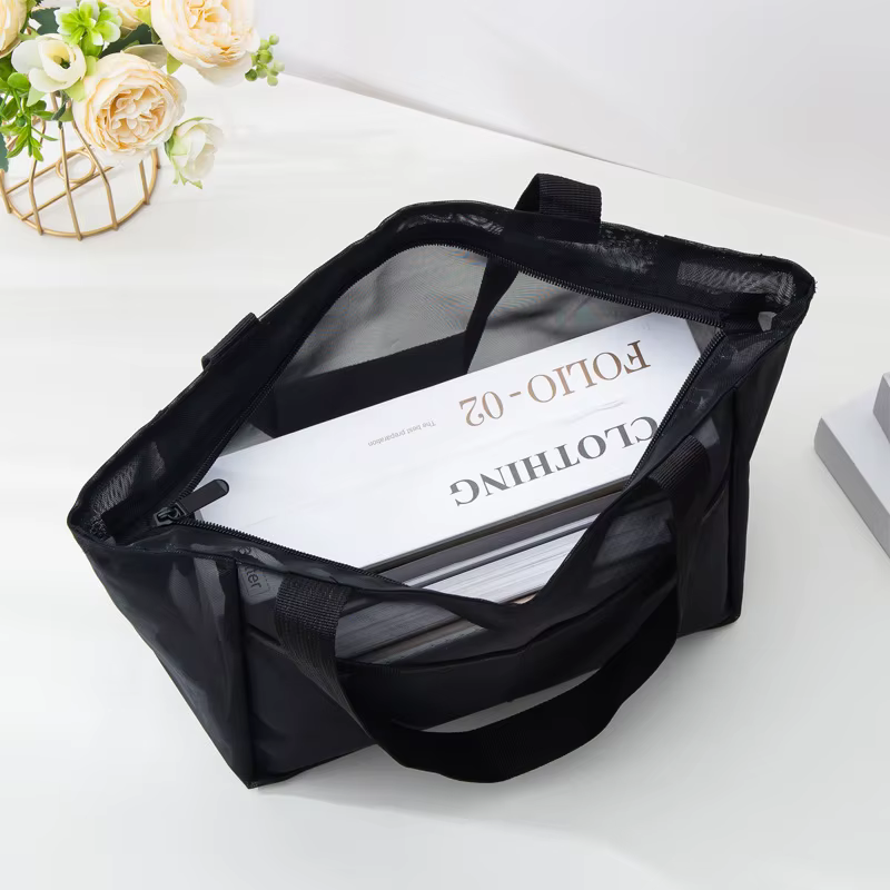 Sac à main en maille avec sac de rangement en maille de Nylon de grande capacité, sac de courses, sac à bandoulière Portable d'extérieur