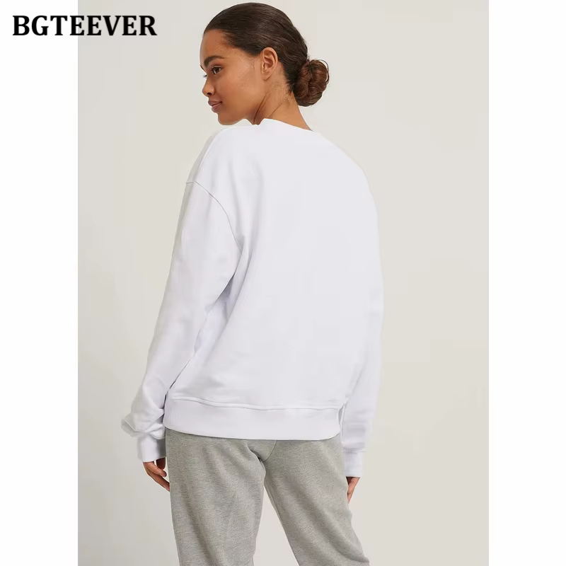 Pull à Manches sulfet Col Rond pour Femme