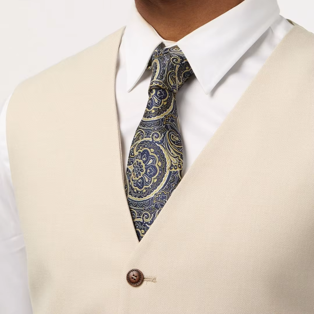 Gilet pour homme beige à un bouton, col en V, uni, pour mariage, anniversaire, banquet, fête, affaires, travail, quotidien, décontracté, gilet de costume pour homme