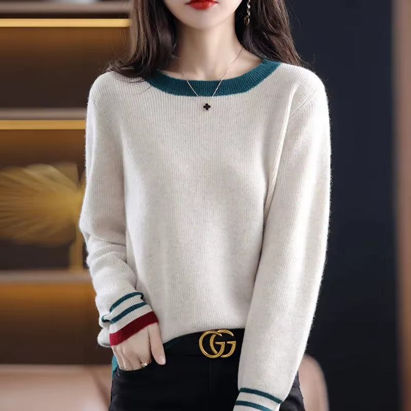 Pull à col rond coupe couvertes pour femmes