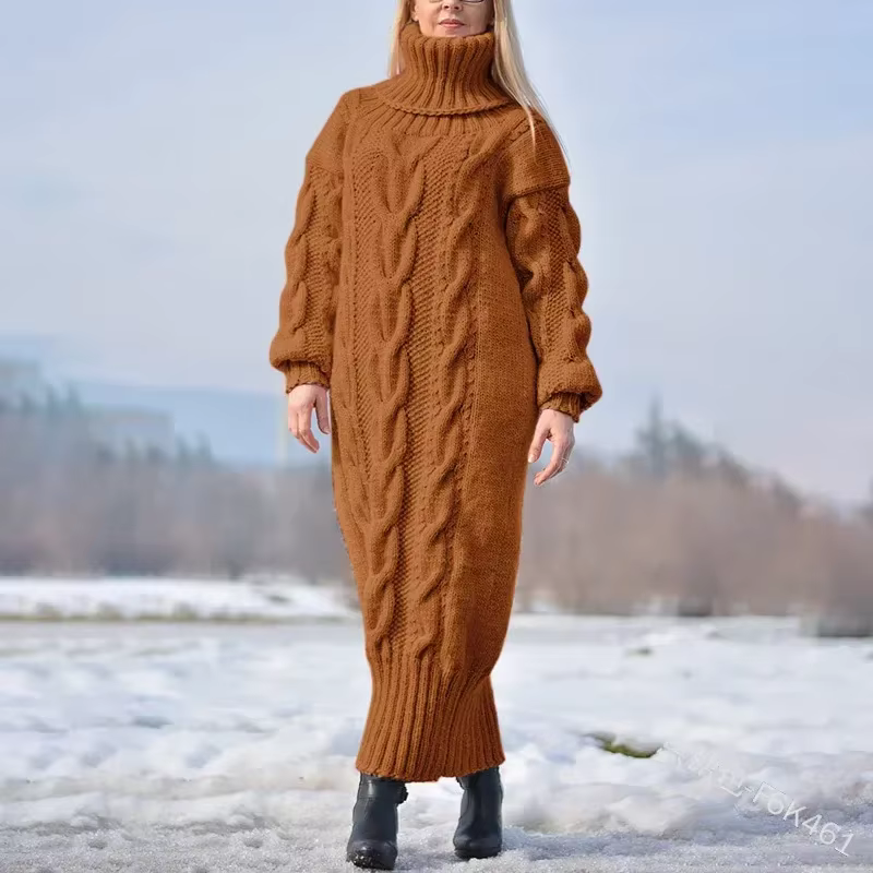 Pull femme hiver col roulé torsadé ample en polyester pour femmes, style moto et casual, couleurs solides, occasions spéciales
