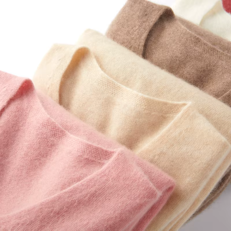 100% pur cachemire femmes pull col en v à manches longues 2025 automne hiver chaud doux tricot