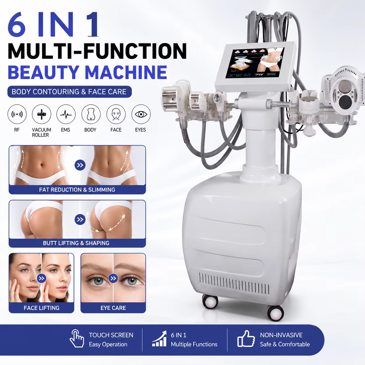 Appareil multifonctionnel VELABODY SHAPE V10 pour le remodelage corporel, la cavitation, l'élimination de la cellulite et des graisses, le soin des yeux et la perte de poids