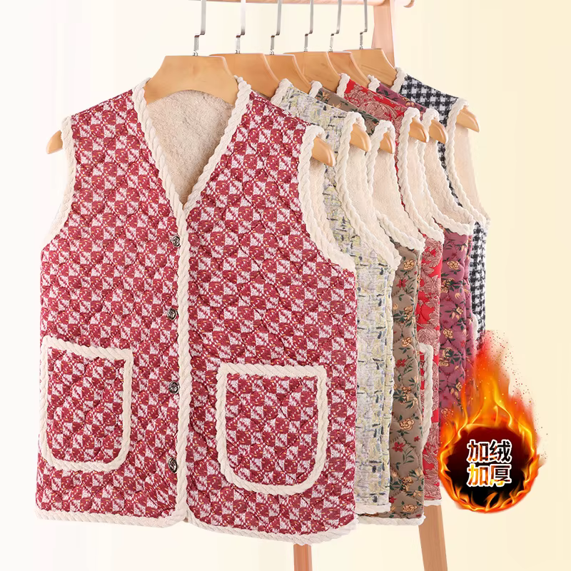 Gilet court doublé en polaire pour femme