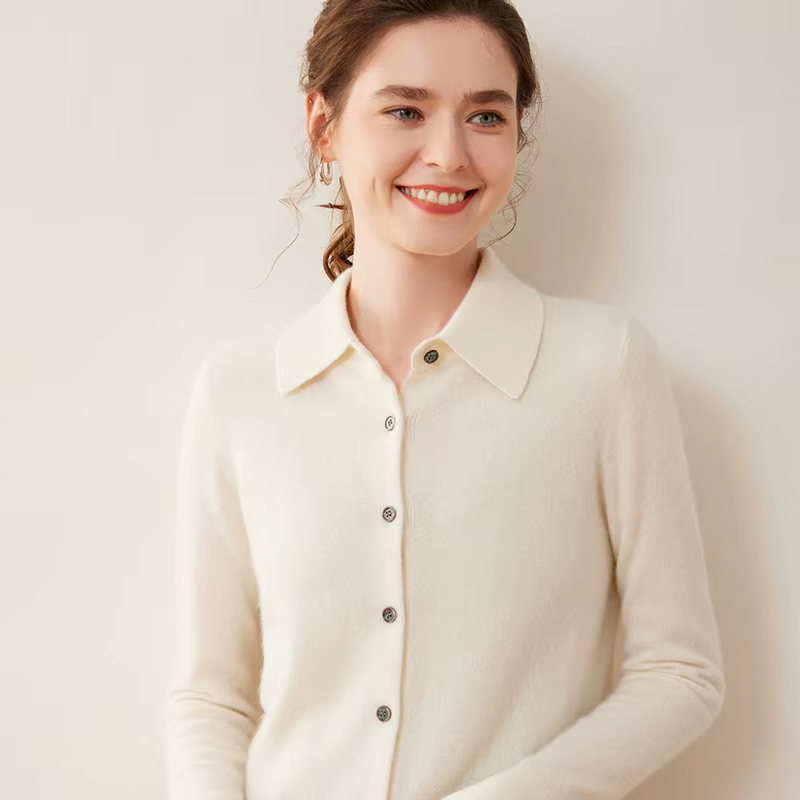 Cardigan en cachemire et laine mérinos décontracté pour femmes, avec boutons, pour toutes les saisons et occasions spéciales