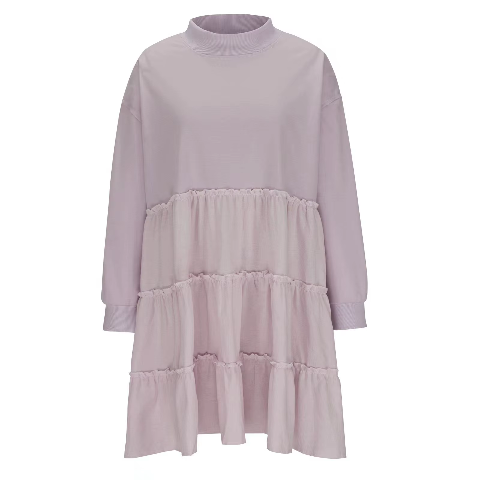 Robe pull pour femme, nouvelle robe pull ample plissée avec empiècements