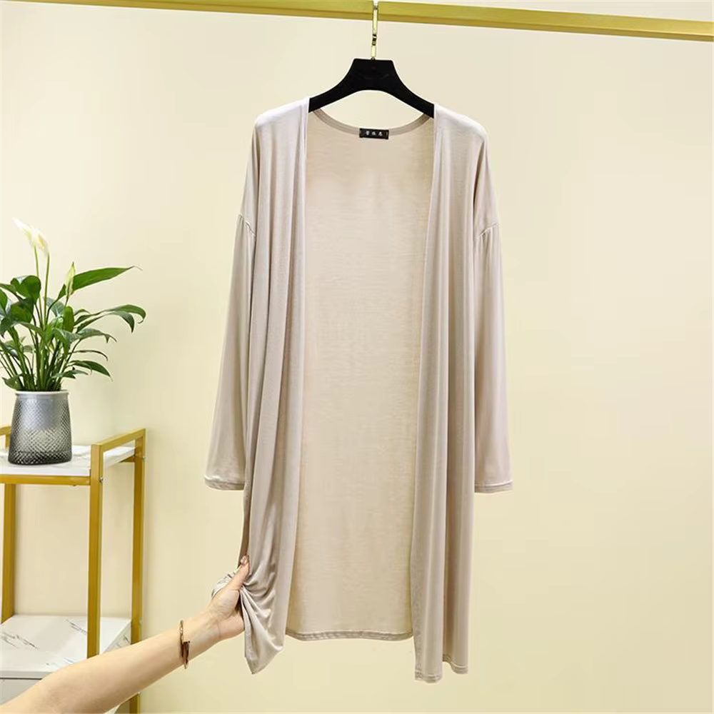 Cardigan mi-long en modal pour femme
