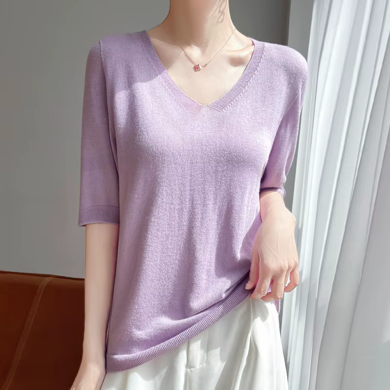 Pull tricoté 100% laine mérinos pour femmes