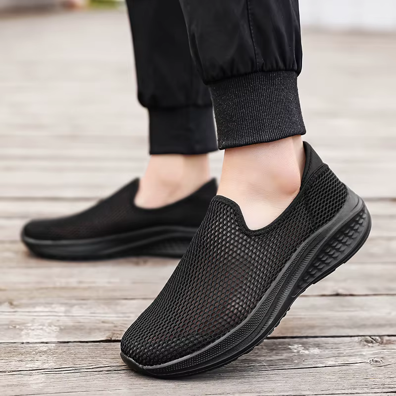 Baskets en maille pour hommes, chaussures de marche décontractées, souples et respirantes, chaussures de course, confortables et légères, mocassins