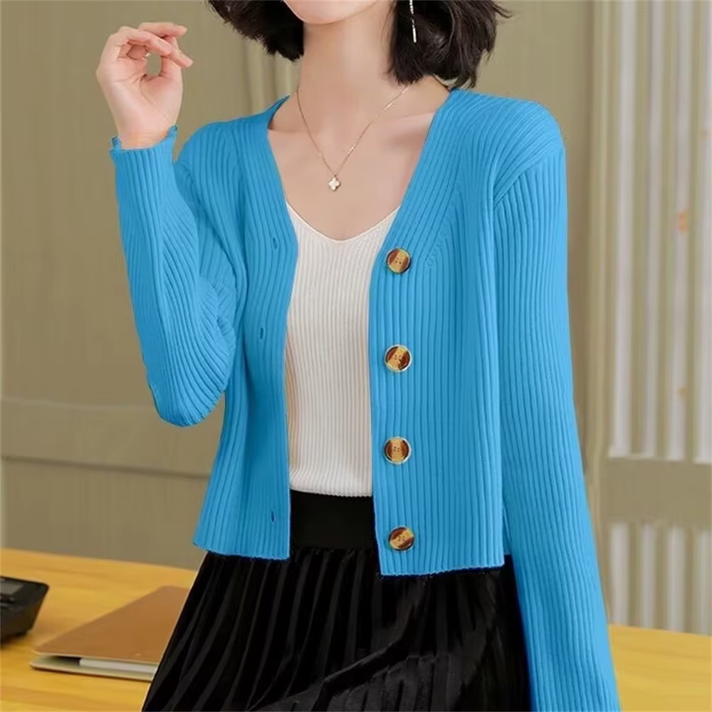 Cardigan à col en v pour femmes