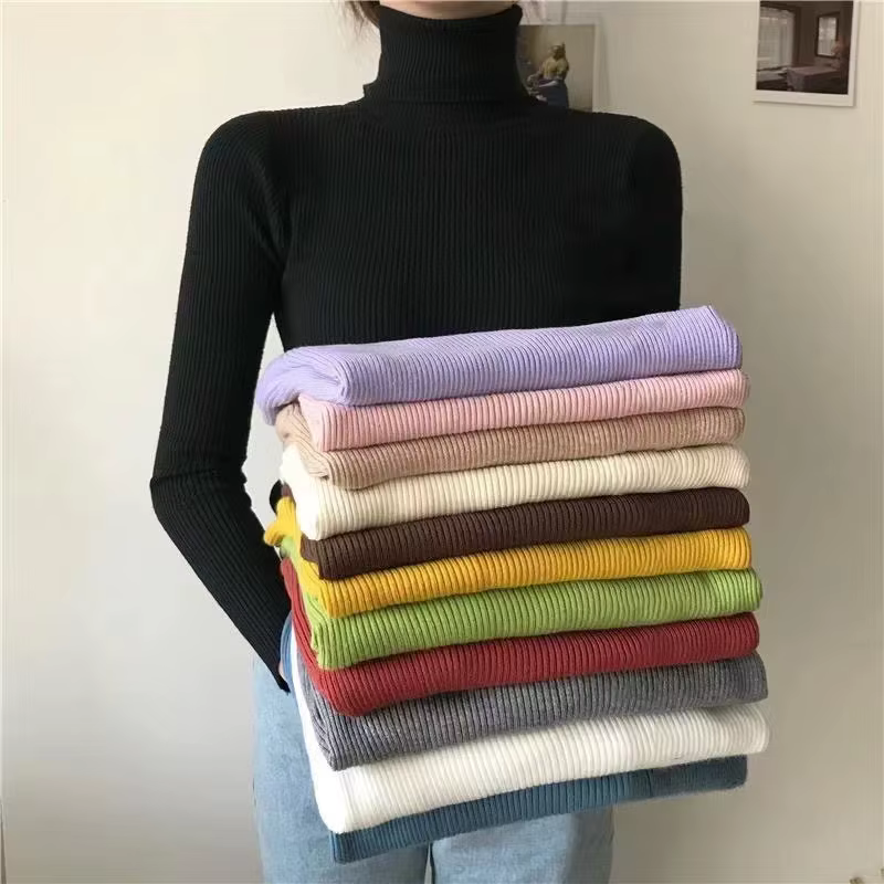 ZOKI Simple femmes pull à col roulé hiver mode