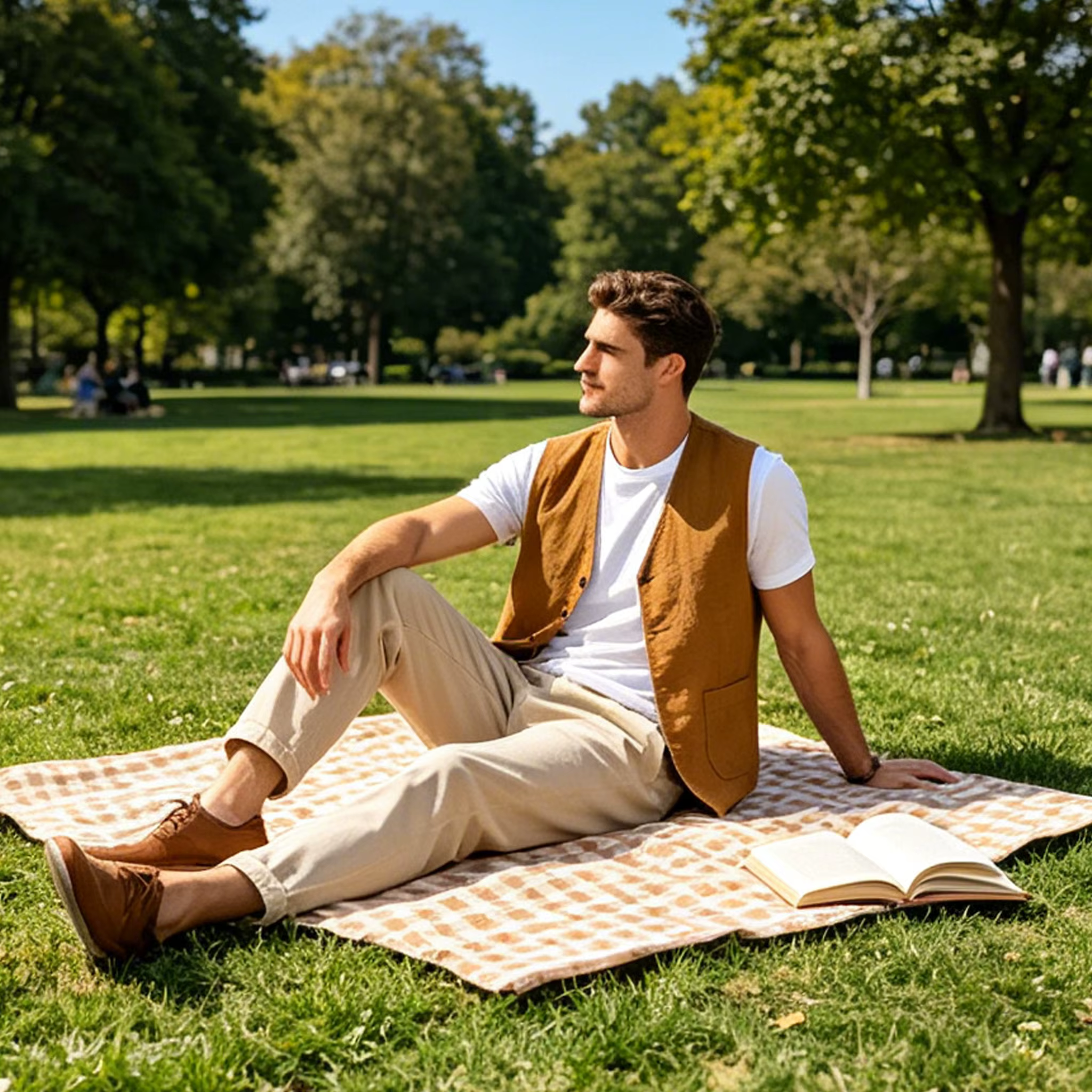 Gilet décontracté en lin pour hommes, col en v, sans manches, léger, respirant, couleur unie, à boutons, pour les vacances quotidiennes