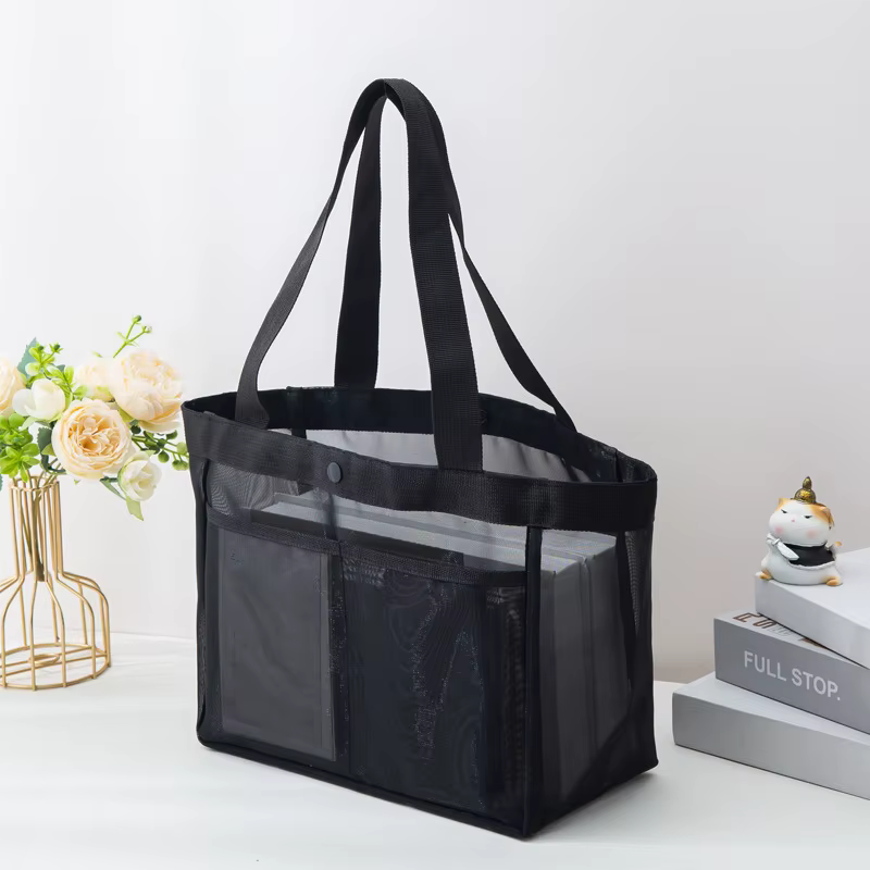Sac à main en maille avec sac de rangement en maille de Nylon de grande capacité, sac de courses, sac à bandoulière Portable d'extérieur
