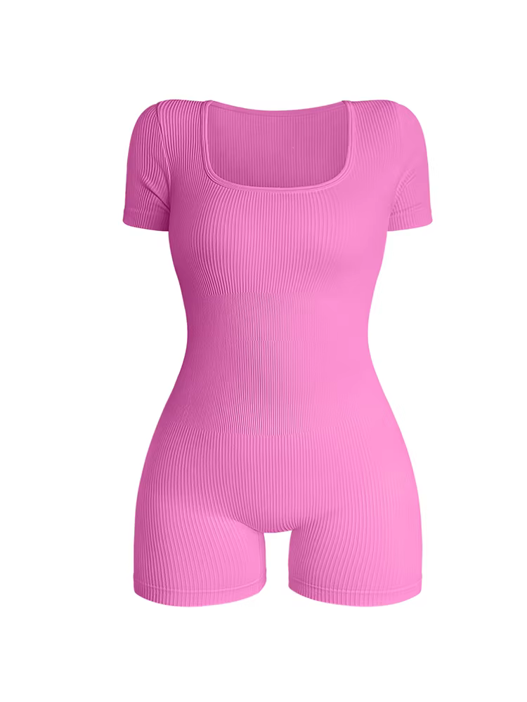 Combinaison une pièce à col carré et manches courtes pour femmes, Sexy, taille haute, moulante, à la mode, Streetwear pour dames