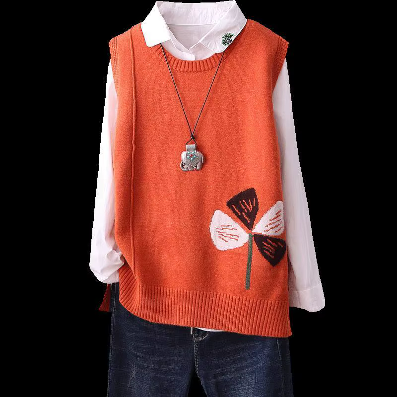 Pull en tricot à col rond pour femmes