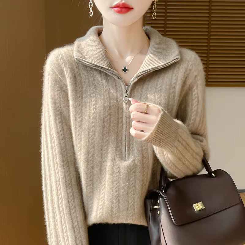 Pull épais torsadé en laine d'hiver