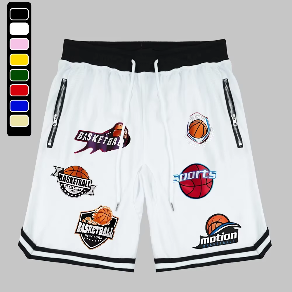 Short de basket-ball en maille pour hommes, ample, à séchage rapide, pour entraînement sportif, jogging d'été, pantalon court respirant décontracté