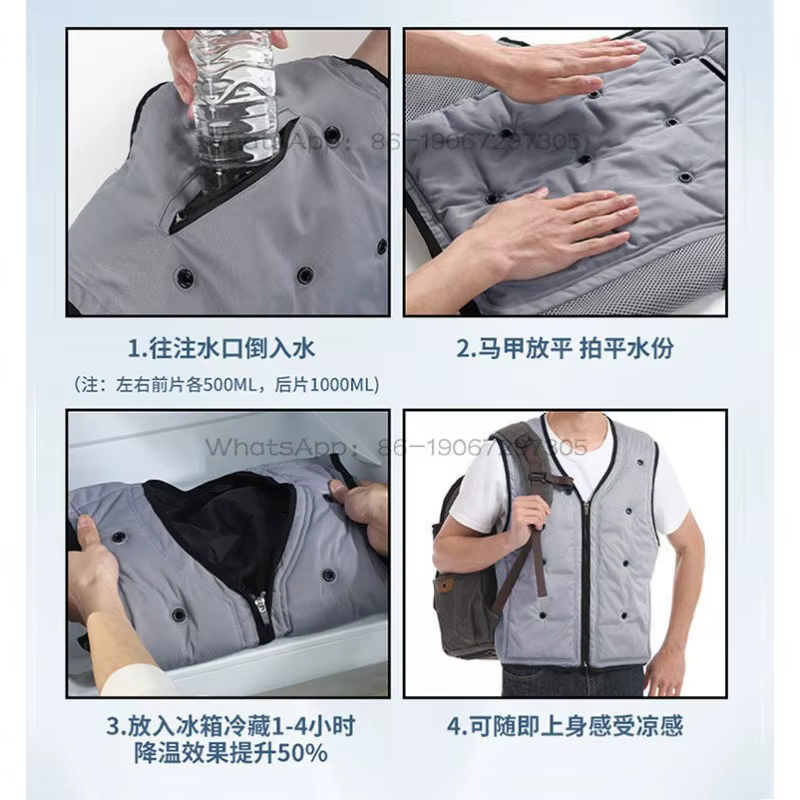 Gilet de refroidissement à eau, vêtement climatisé par évaporation, gilet physique rafraîchissant pour tout le corps, été