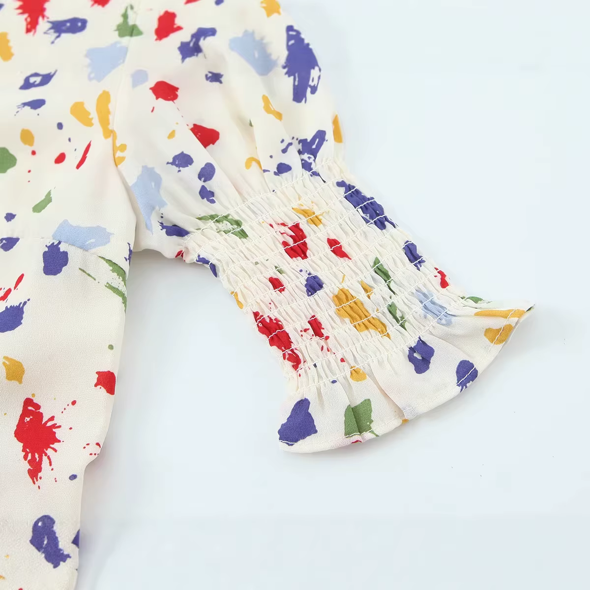Robe longue élégante à imprimé floral style peinture à l'huile, col en V, taille froncée, pour femme, idéale pour l'été, vente directe