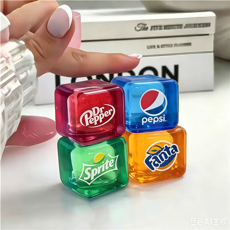 Needoh Nice Ice Mini 4 Pack Cubes de canettes de cola à rebond lent, sensoriels, apaisants, anti-stress, pour soulager l'anxiété, favoriser la relaxation, pour adultes, cadeau
