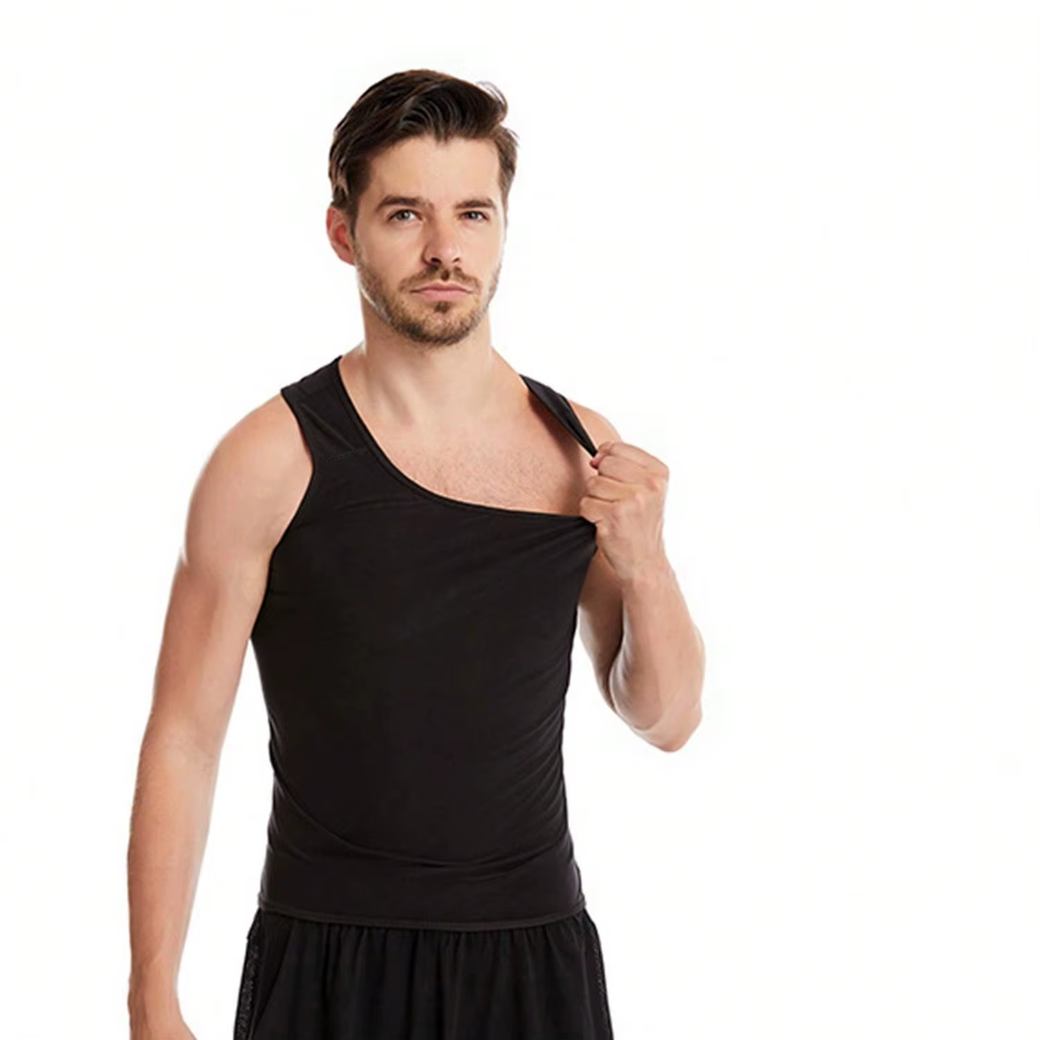 Chemise de sauna pour hommes, corps de sauna à manches courtes, gilet de sauna pour hommes, débardeur d'exercice de gymnastique
