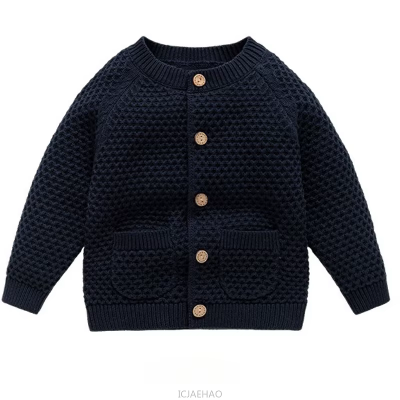Pull en tricot pour garçons, veste pour enfants, Cardigan à col rond, tenue décontractée, Style Simple, Costumes assortis, automne et hiver, 2025