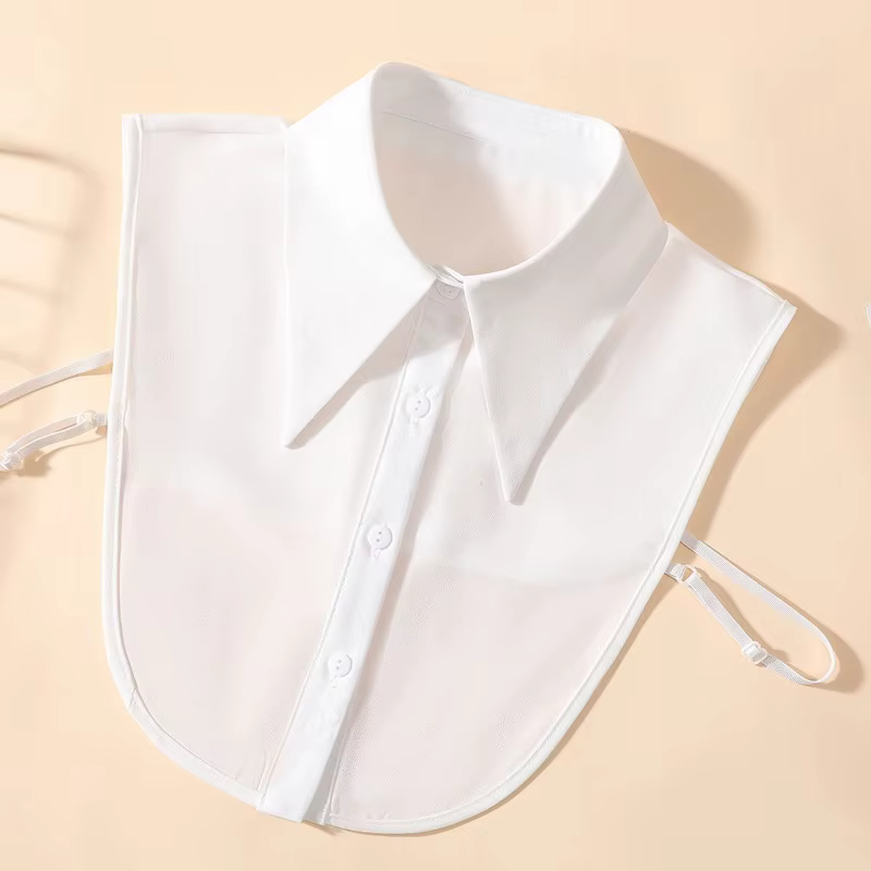 Nouveau Col Amovible en Chiffon Chiffonné Élégant et Tendance pour Femme