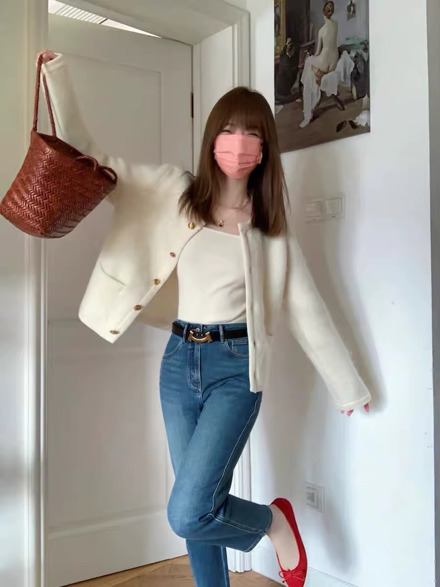 Cardigan à col rond pour femme