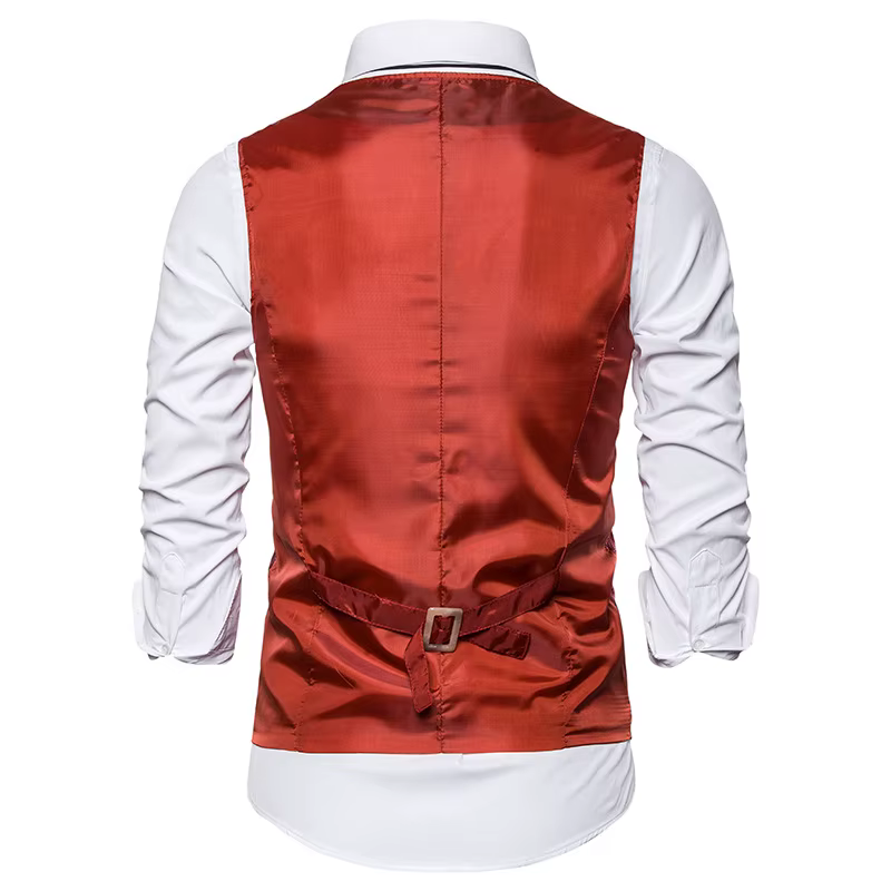 Gilet de costume Jacquard rouge vin pour hommes, haut fin en Patchwork, à la mode, pour mariage, danse, fêtes, Bars, KTV, gilet de robe décontractée