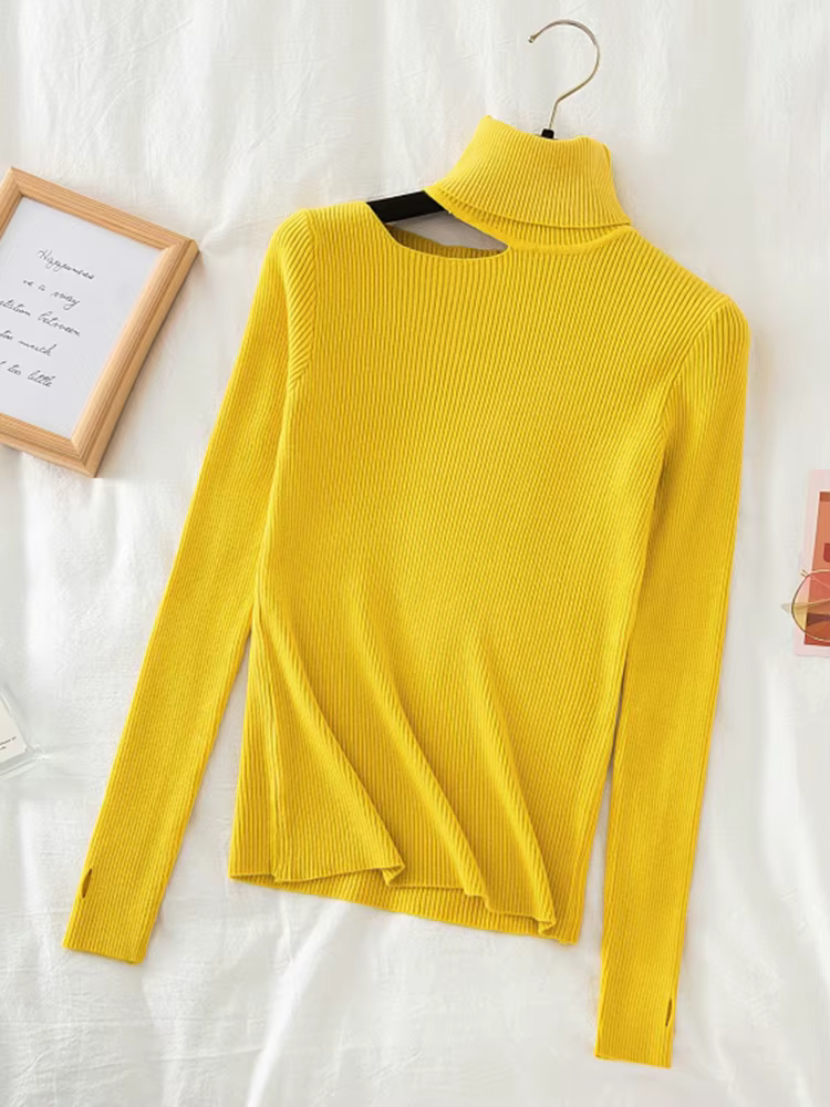 Pulls à col roulé à manches longues pour femmes