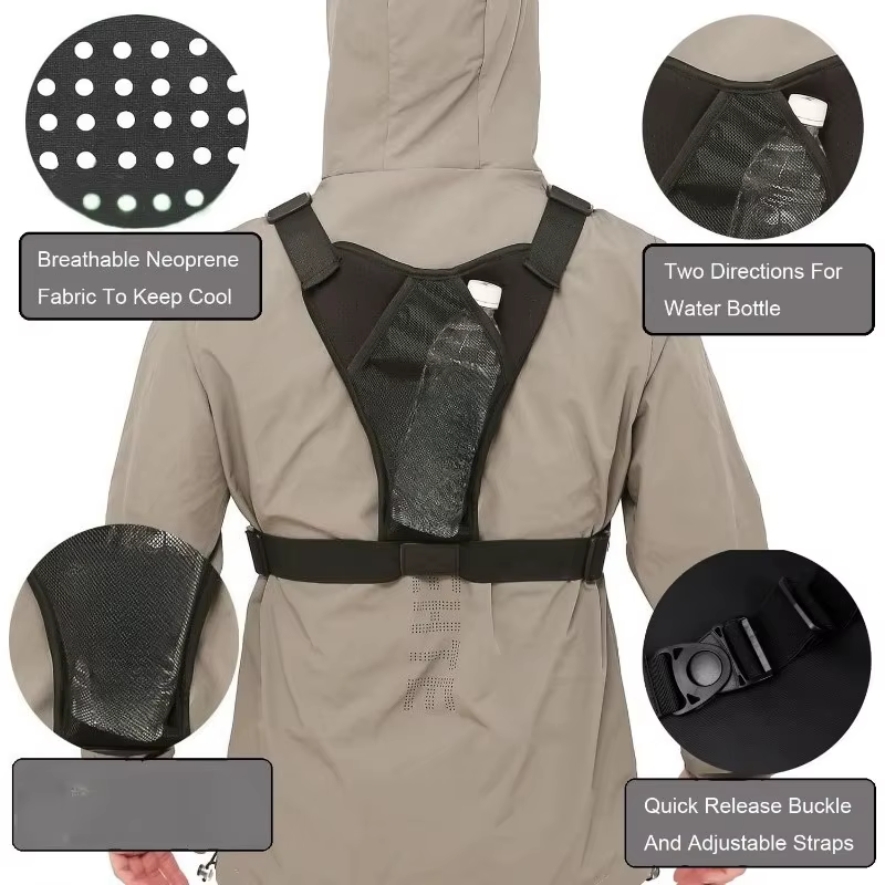 Sac de poitrine - Sac gilet léger et de grande capacité, idéal pour le transport quotidien (téléphone portable, tablette, portefeuille)
