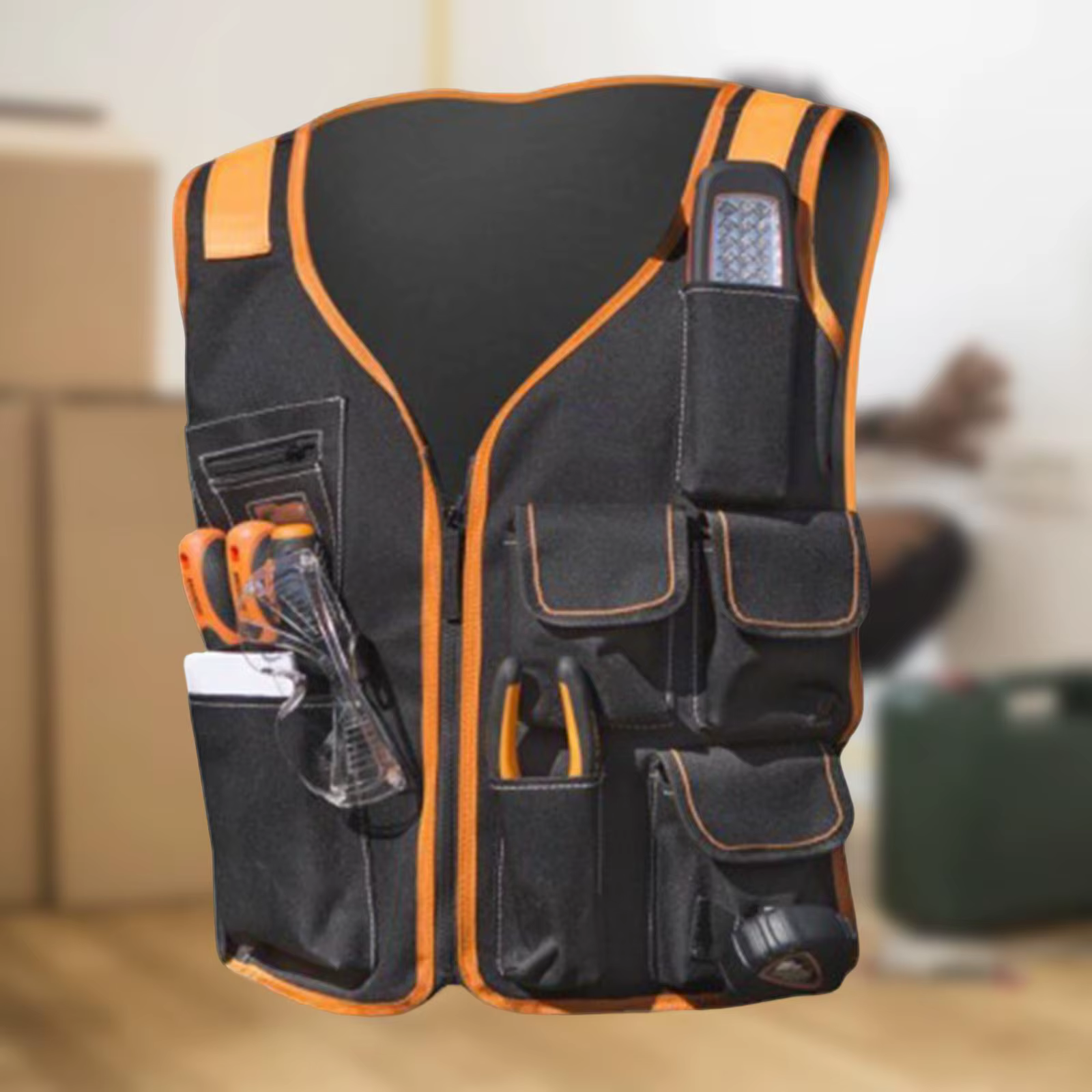 Gilet de travail pour hommes, porte-outils, multi-poches, réglable, universel, pour électriciens, charpentiers, travaux ménagers