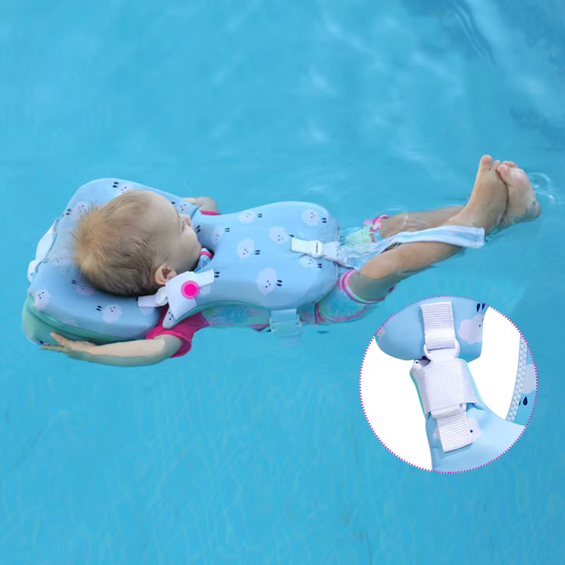 Gilet de natation professionnel non gonflable pour nouveau-né, protection du cou pour bébé, maillot de bain anti-flexion