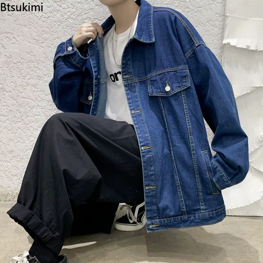 Nouveaux hommes Vintage Denim vestes printemps automne beau ample décontracté vêtements de travail veste mode haute rue classique Jean manteaux mâle