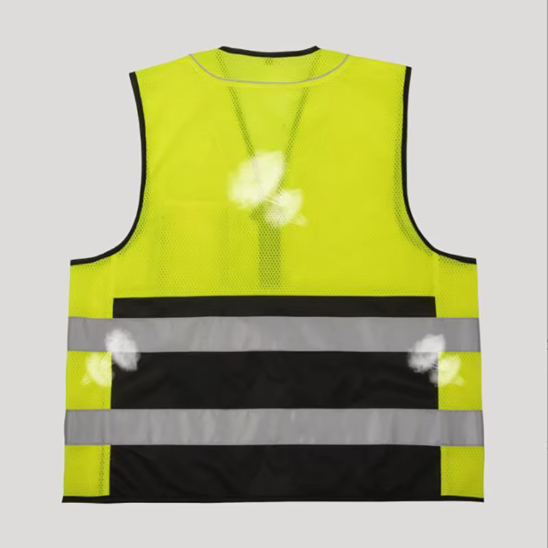 Gilet de travail jaune fluorescent Hi-Vis, gilet de travail en maille respirante, pour conducteurs de camions, le contrôle de la circulation et la moto