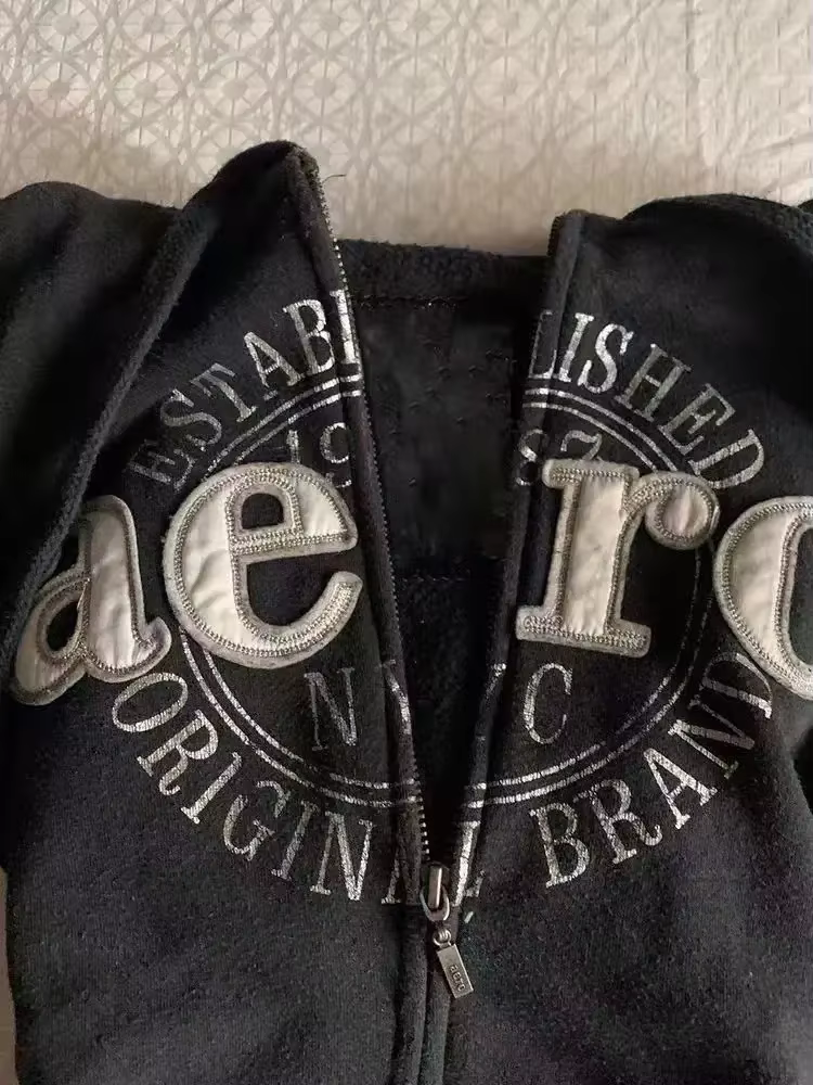 Veste rétro américaine design vintage sweat à capuche noir femmes