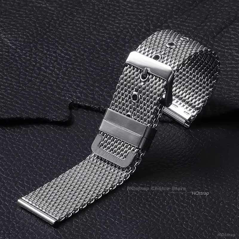 1.0 Bracelet de montre en acier inoxydable à boucle en maille milanaise pour Bracelet universel DW 18mm 20mm 22mm 24mm Bracelet pour Omega