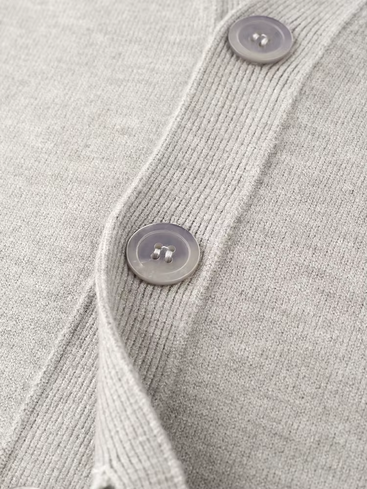 Cardigan Classique Tricoté pour Homme – Printemps/Automne – Couleur Unie avec Boutons – Idéal pour Tenues Décontractées ou Professionnelles – Haut Élégant
