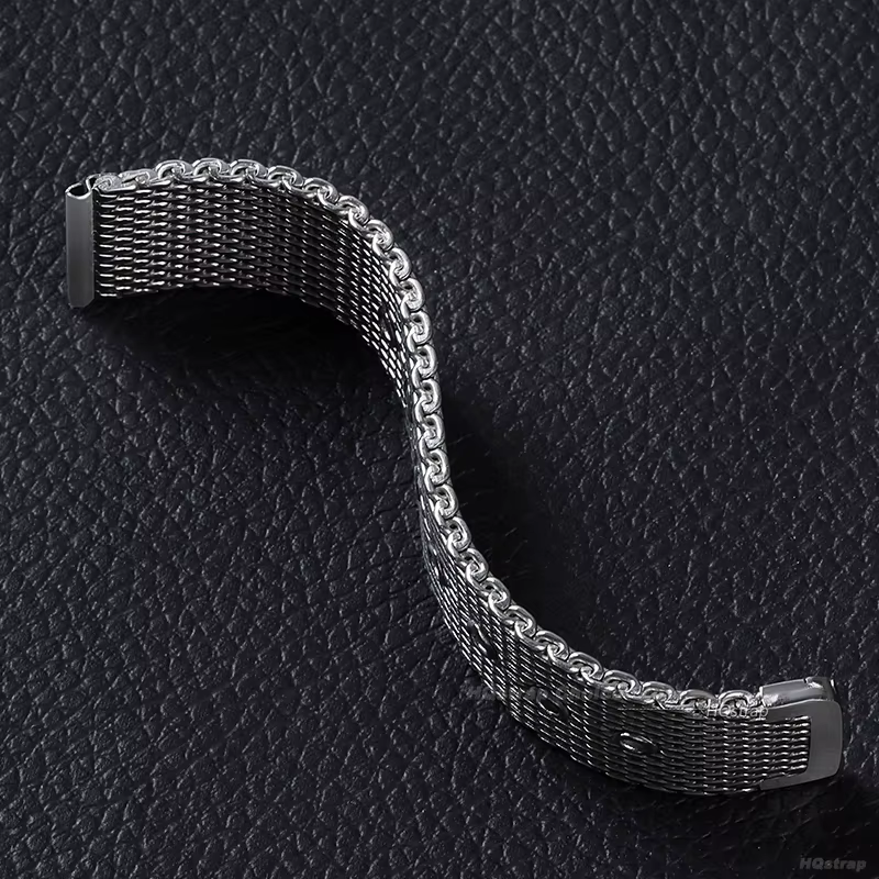 1.0 Bracelet de montre en acier inoxydable à boucle en maille milanaise pour Bracelet universel DW 18mm 20mm 22mm 24mm Bracelet pour Omega