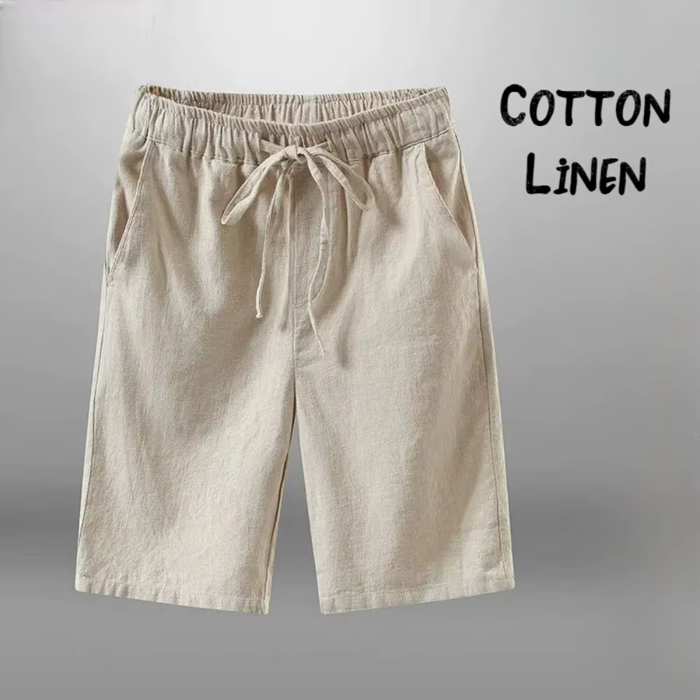 Shorts de plage en coton et lin pour hommes, décontractés, respirants, pantalons de survêtement courts, vacances, salle de sport, basket-ball