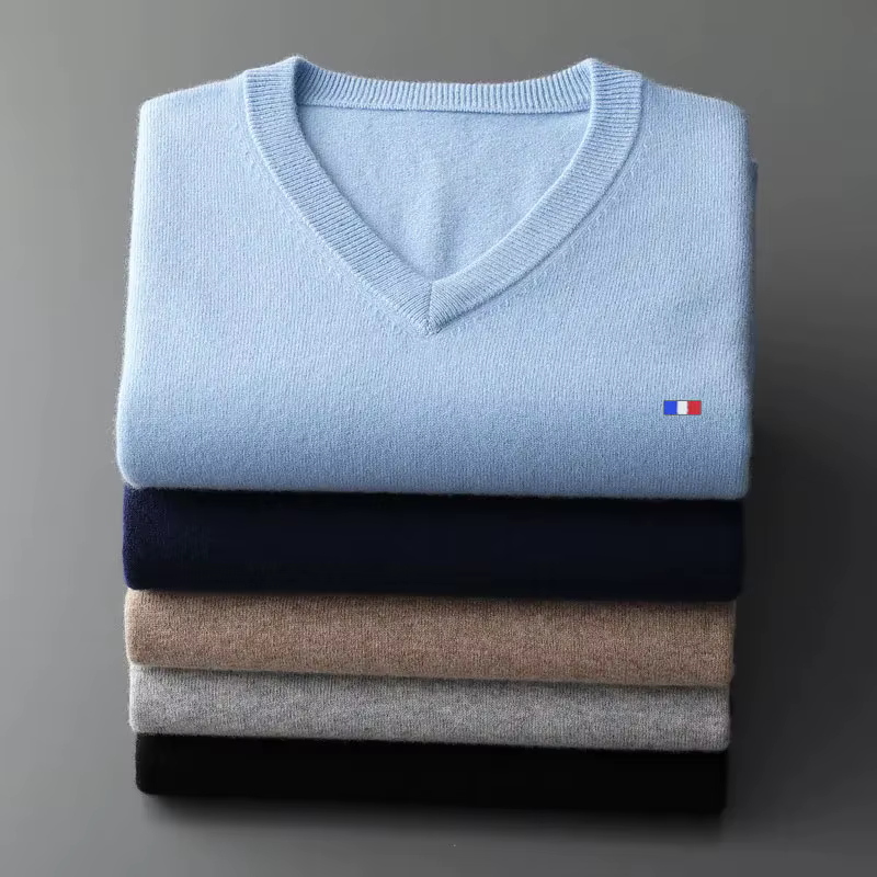Pull classique col en v Pull hommes automne hiver cachemire mélange chaud Pull vêtements Pull Homme Hombre Pull