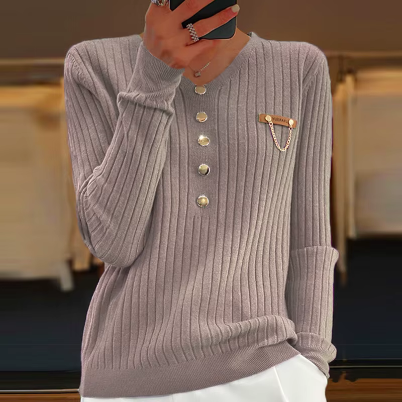 Pull en tricot à manches longues pour femme