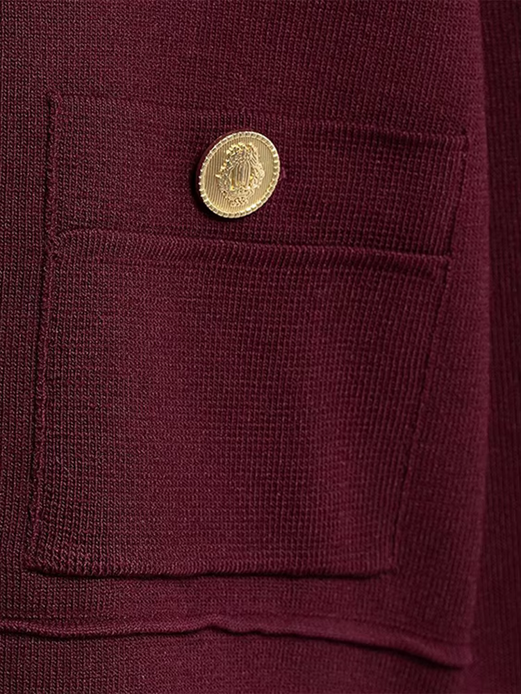 Pull à boutonnage simple doré pour femme