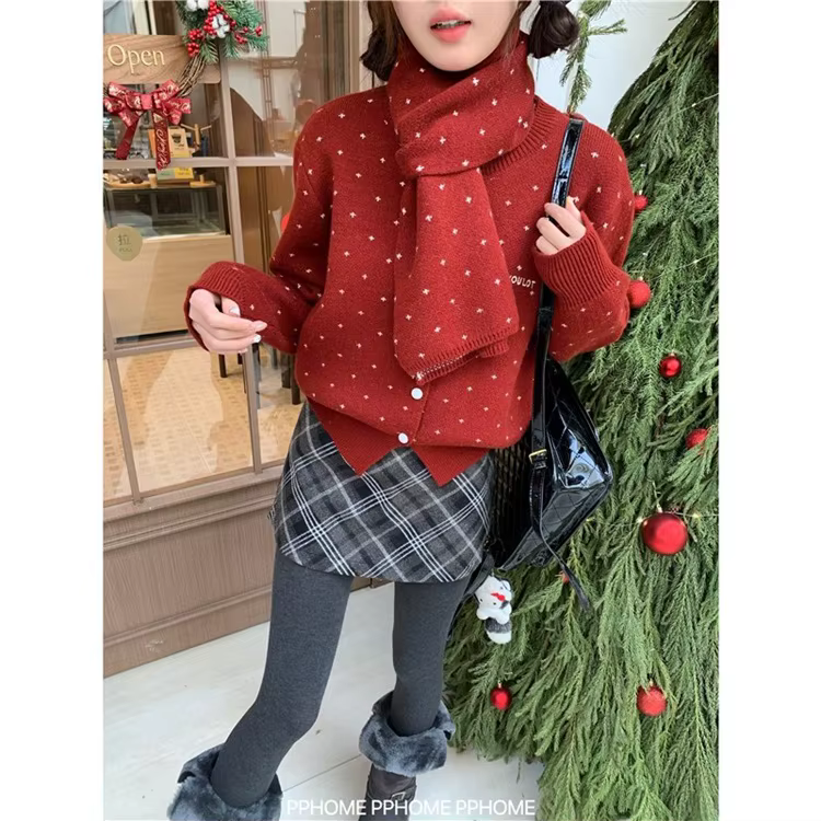 Pull de Noël rouge Pull d'automne et d'hiver pour femme Cette année